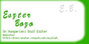eszter bozo business card